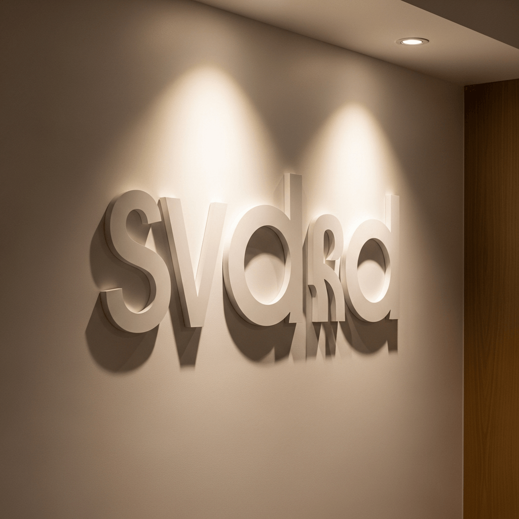 Corpóreas/Logotipos PVC Negro con Base Tinta Blanca 1 Cara